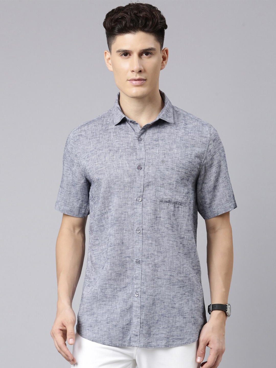 

Chennis Classic Slim Fit Opaque Casual Shirt, Grey