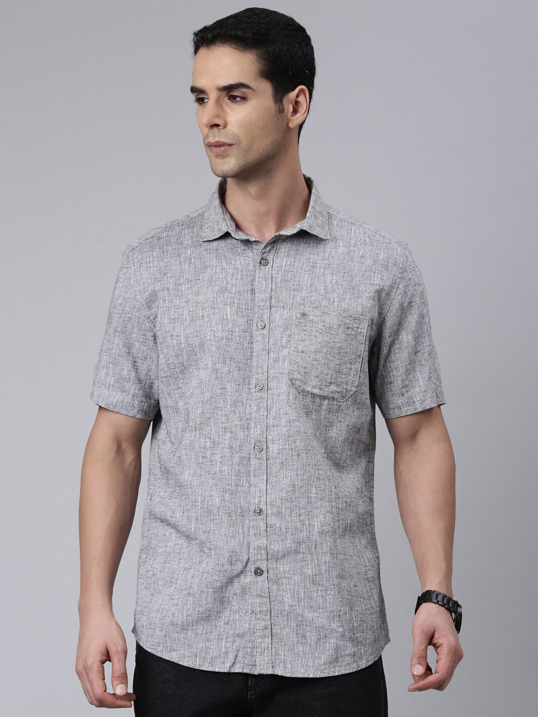 

Chennis Classic Slim Fit Opaque Casual Shirt, Grey