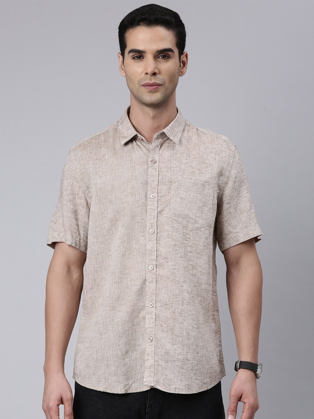 

Chennis Classic Slim Fit Opaque Casual Shirt, Brown