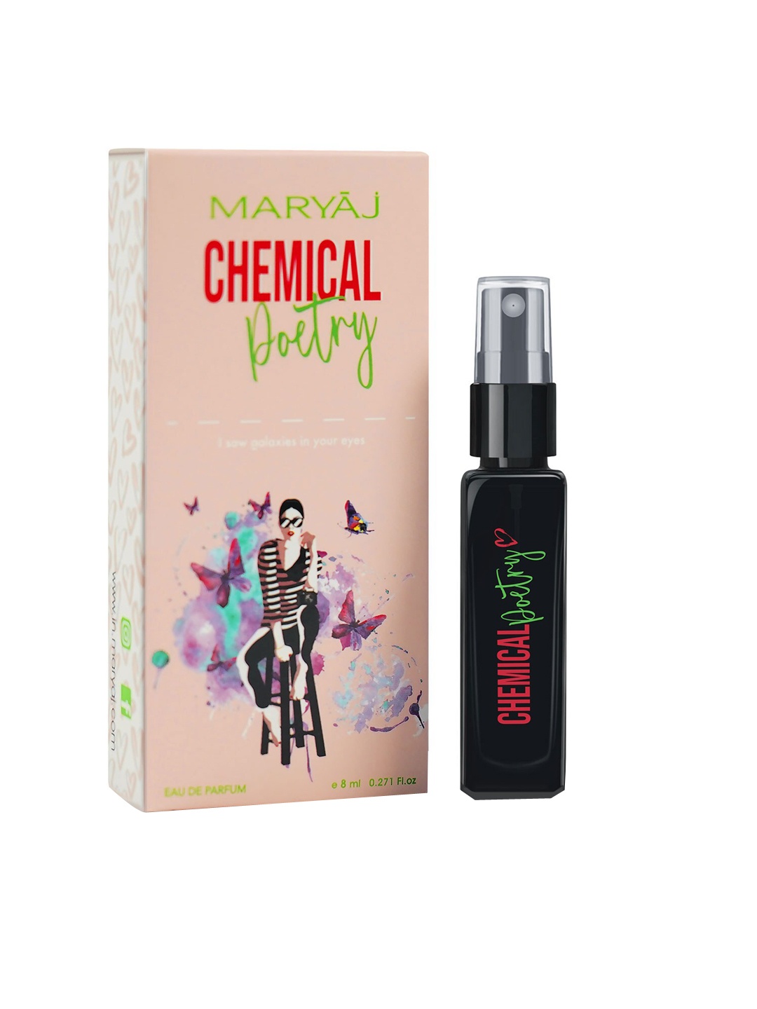 

Maryaj Chemical Poetry Pocket Friendly Eau De Parfum-8ml, Black