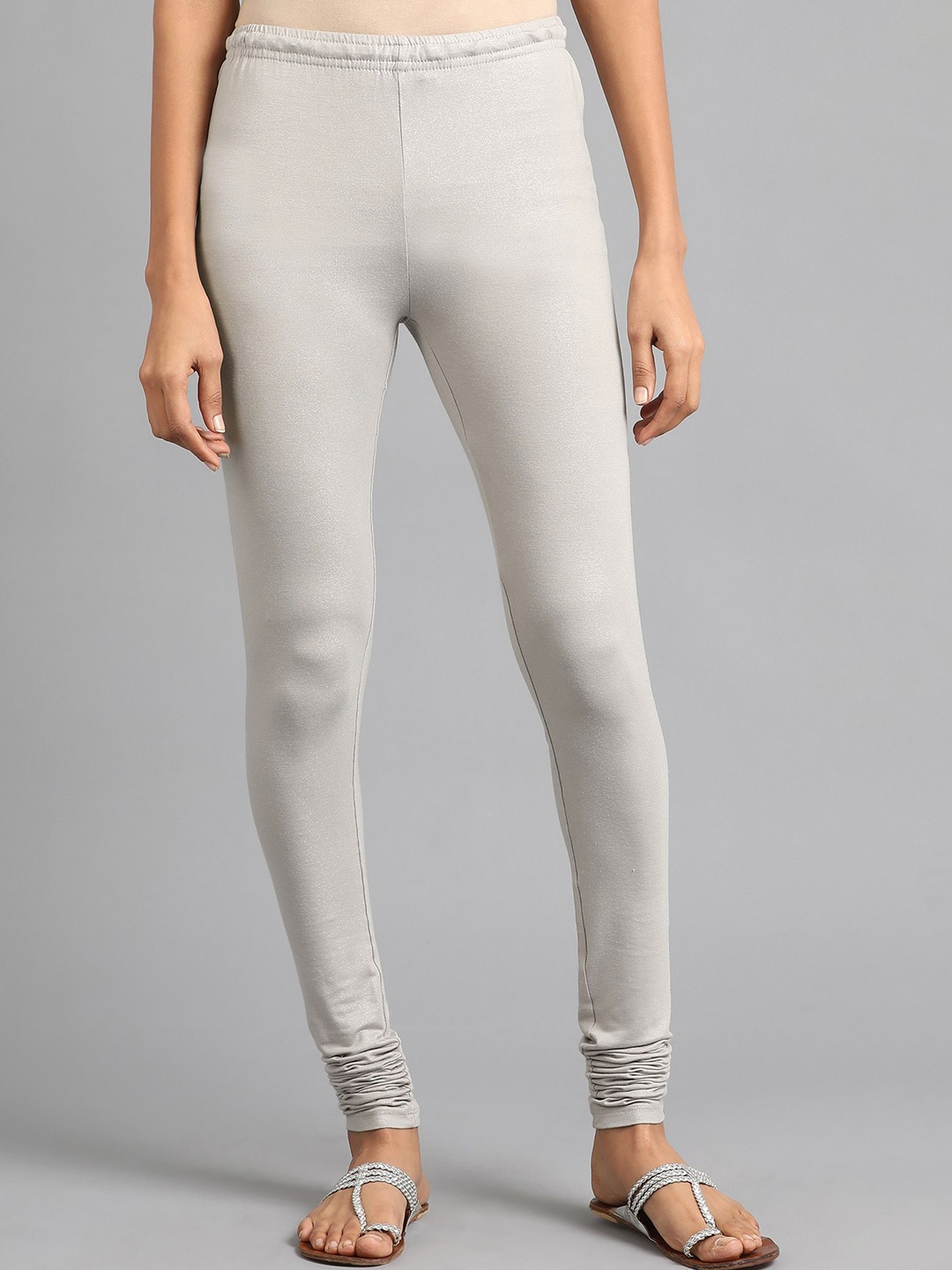 

W Women Grey Churidar-Length Leggings