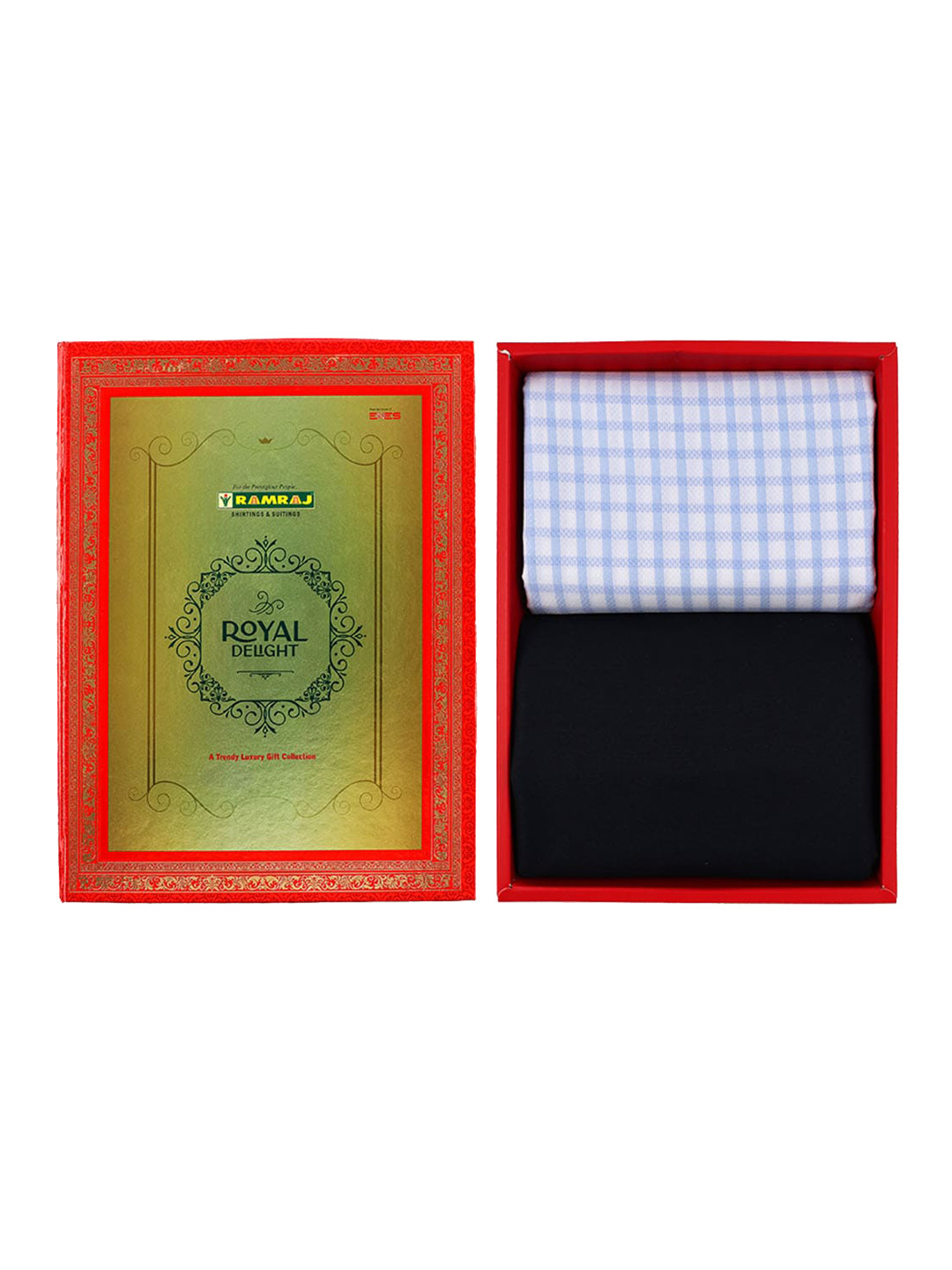 

Ramraj Men Printed Shirt & Trouser Clothing Fabric Gift Box, Navy blue