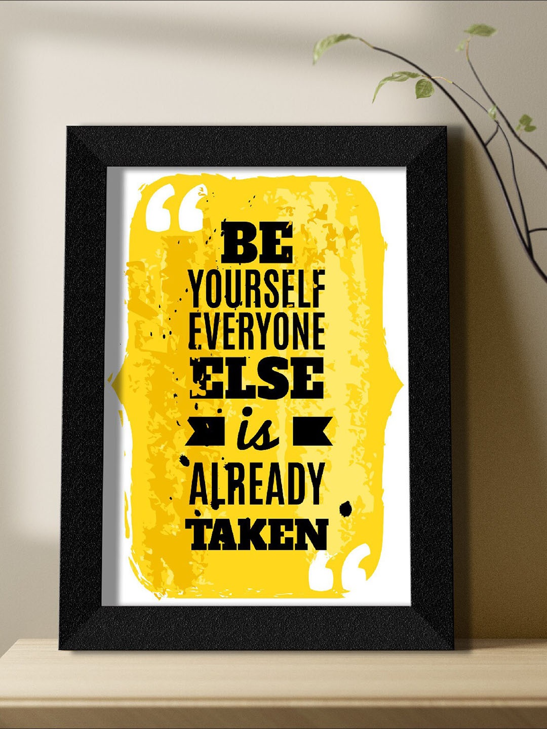 

SAF Yellow Motivational Quotes Painted Wall Art, Black