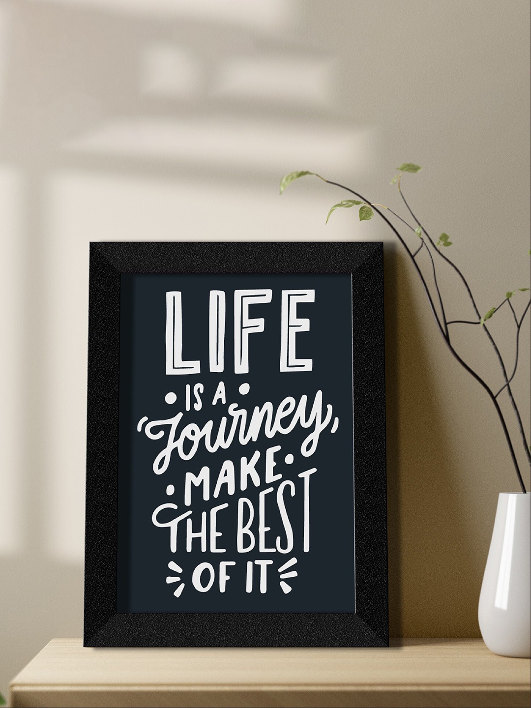 

SAF Black & White Life Quotes Printed Framed Wall Painting