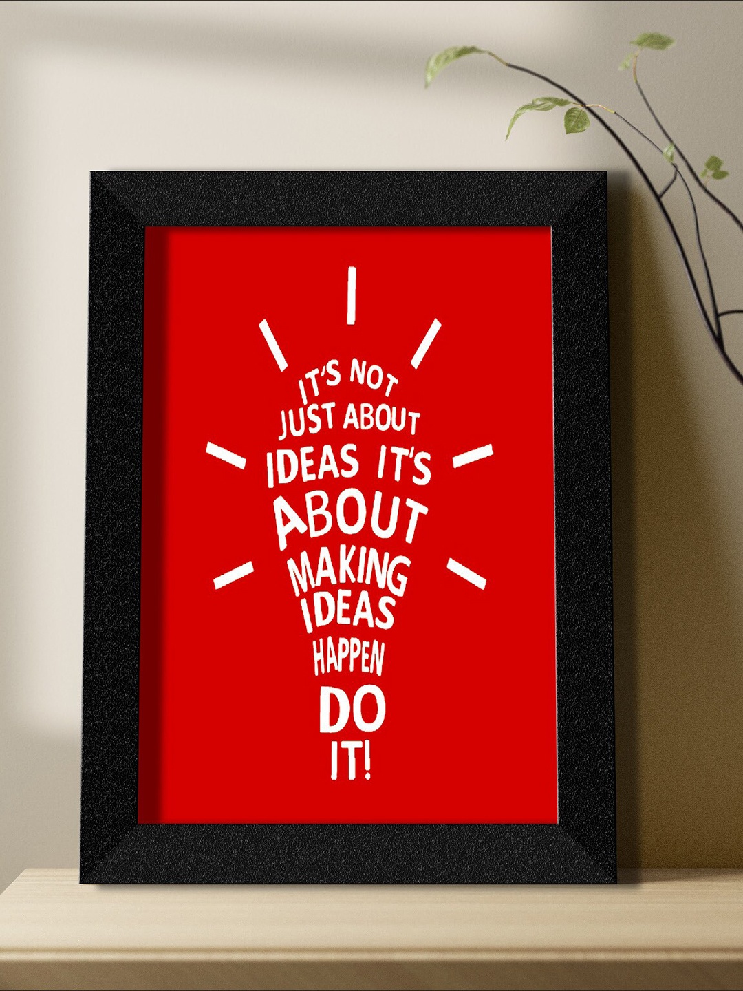 

SAF Red Motivational Quotes Printed Framed Wall Art, Multi