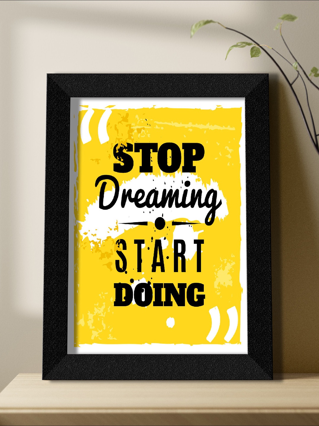 

SAF Yellow & White Motivational Art Printed Framed Wall Art