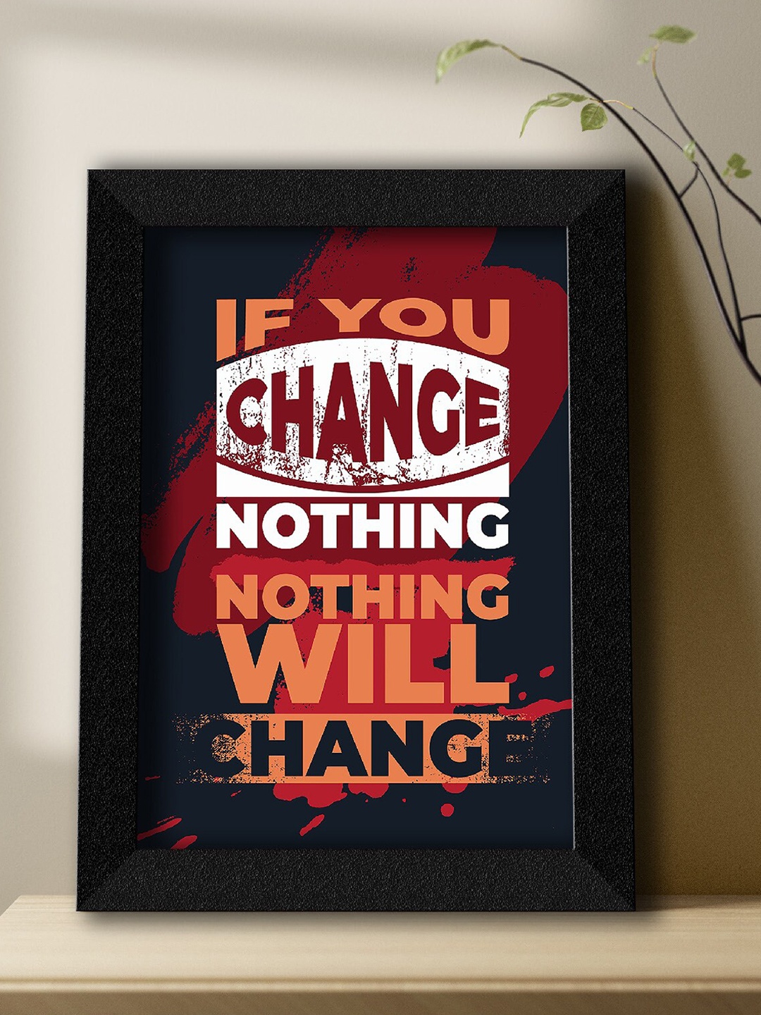 

SAF Black & Red Printed UV Textured Premium Framed Wall Painting