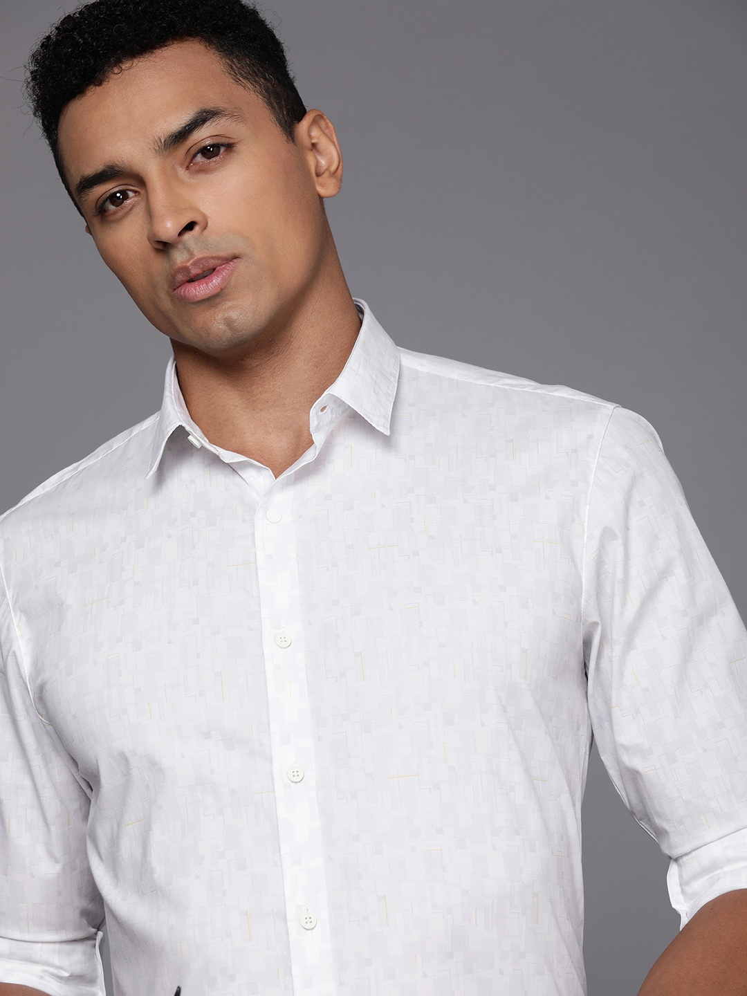 

Louis Philippe Ath.Work Super Slim Fit Opaque Formal Shirt, White