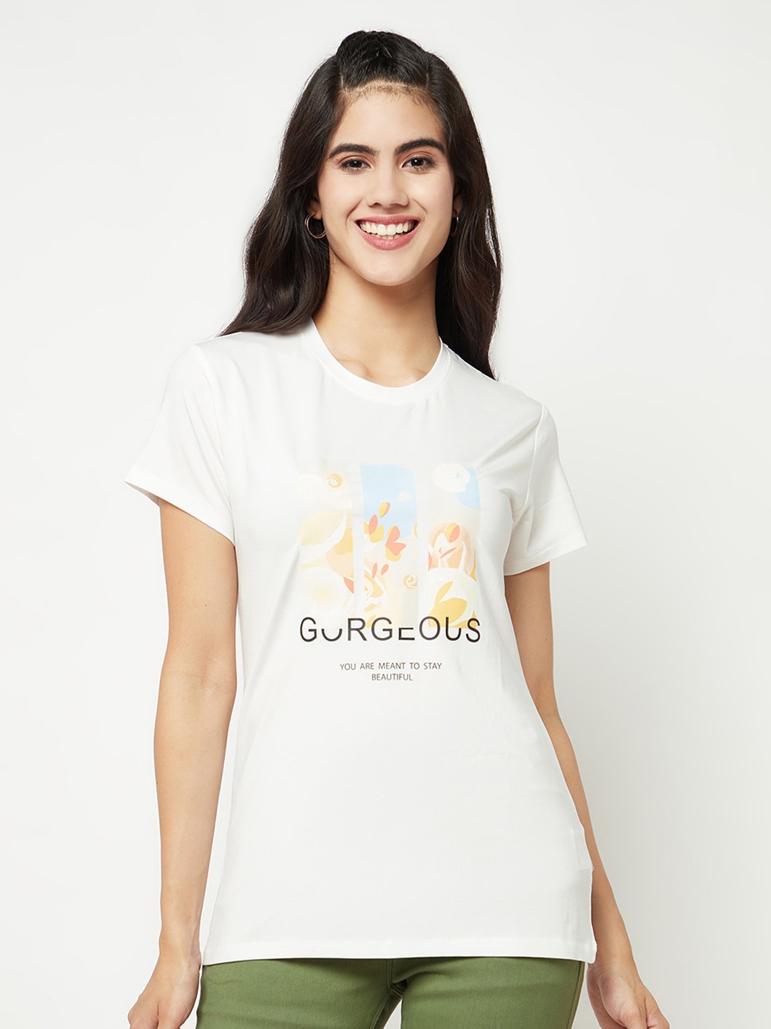 Crimsoune Club Typography Printed Slim Fit T-shirt, White