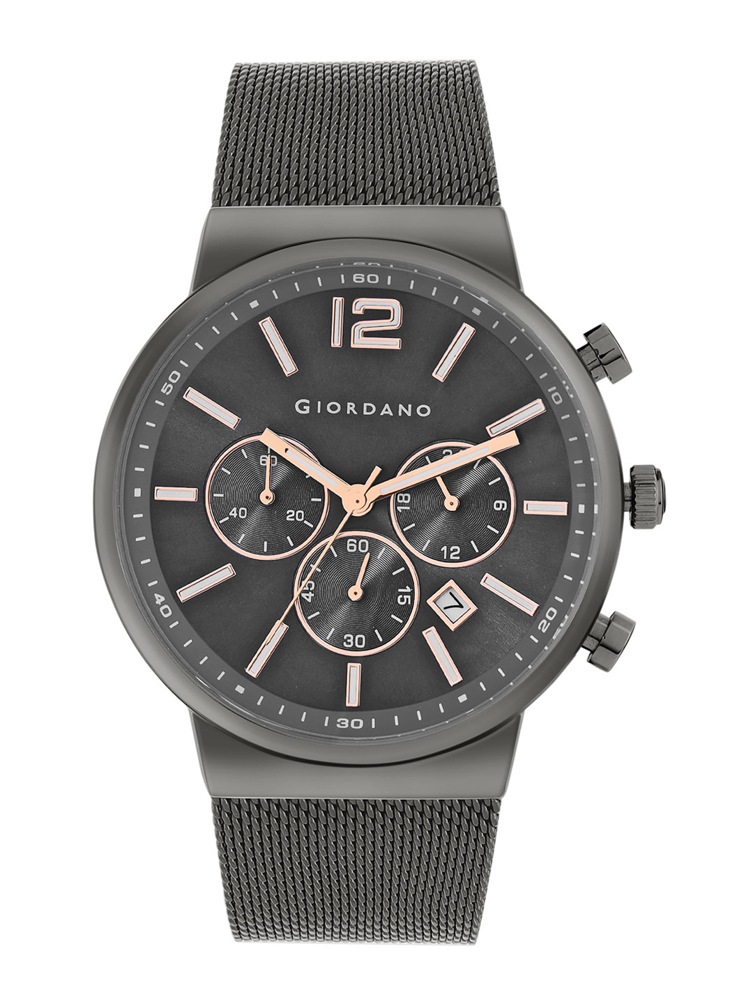 

GIORDANO Men Dial & Stainless Steel Bracelet Style Straps Analogue Watch GZ-50074-11, Black