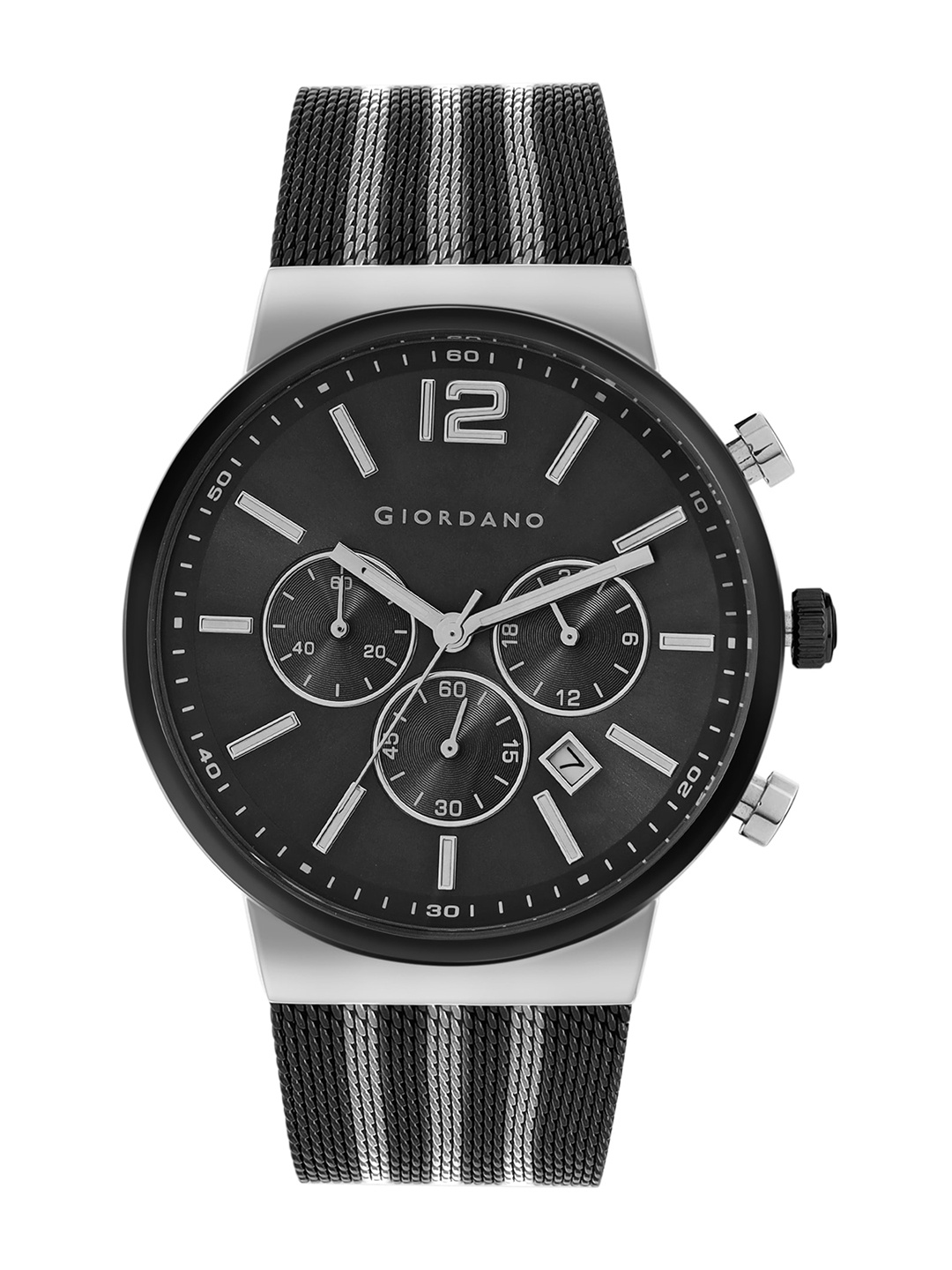 

GIORDANO Men Dial & Stainless Steel Bracelet Style Straps Analogue Watch GZ-50074-55, Black