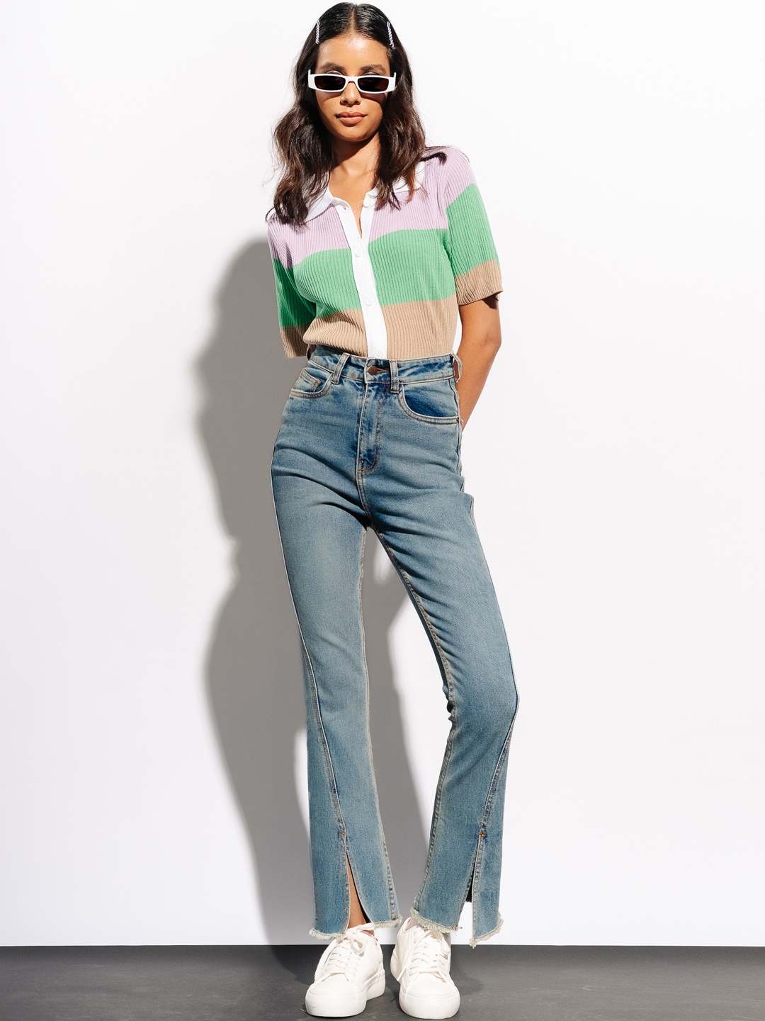 

FREAKINS Women Blue Cotton Bootcut High-Rise Heavy Fade Jeans