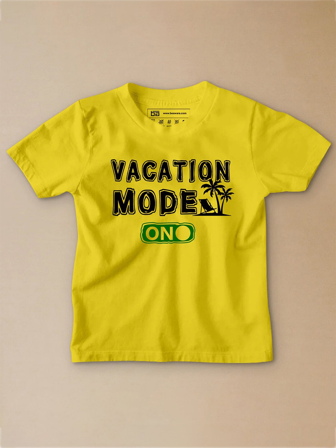 

BE AWARA Kids Typography Printed Cotton T-Shirt, Yellow