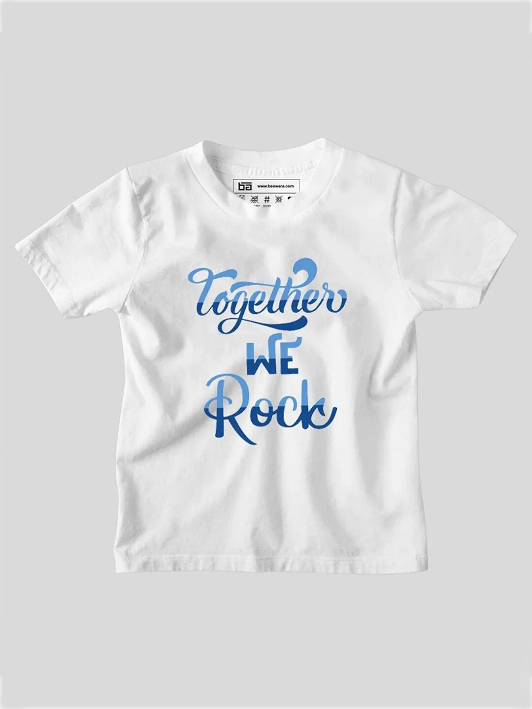 

BE AWARA Infant Kids Typography Printed Cotton T-shirt, White