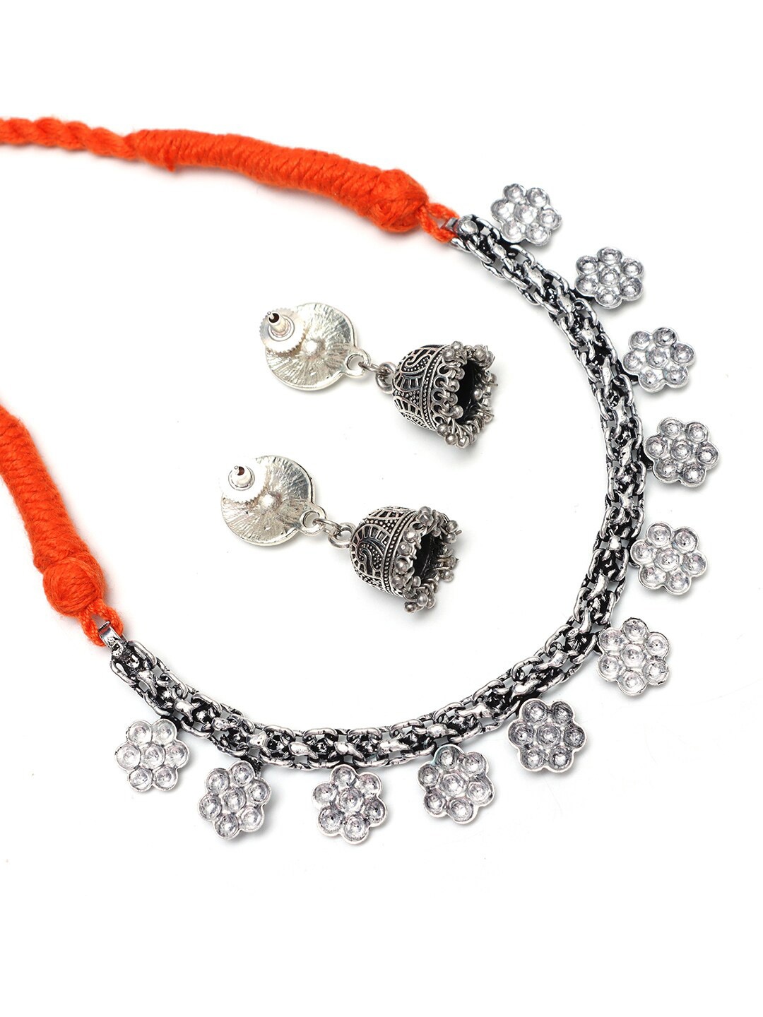 

Ozanoo Silver-Plated Oxidised Jewellery Set