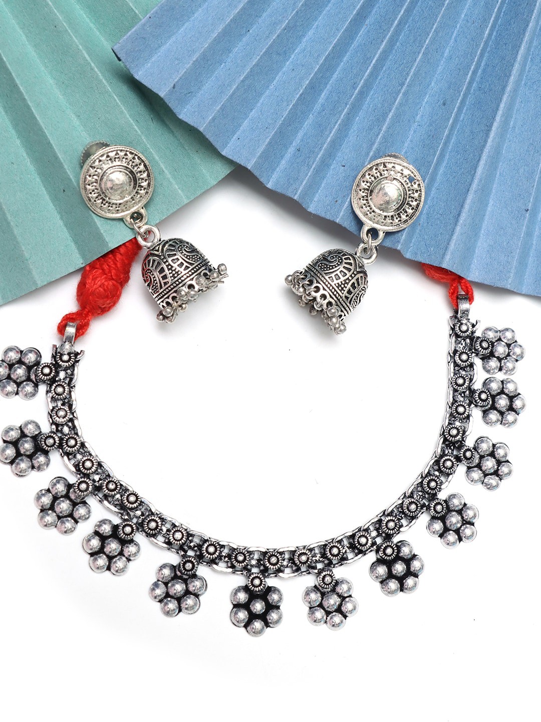 

Ozanoo Silver-Plated Oxidised Jewellery Set