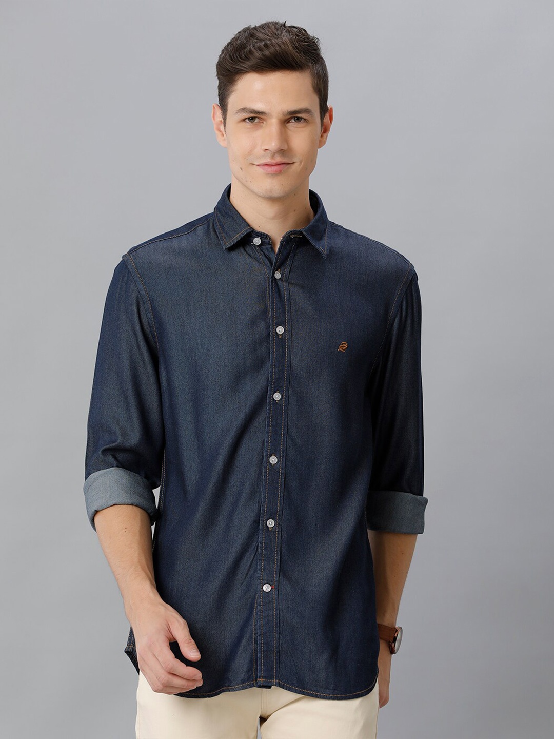 

Double Two Slim Fit Opaque Casual Shirt, Blue