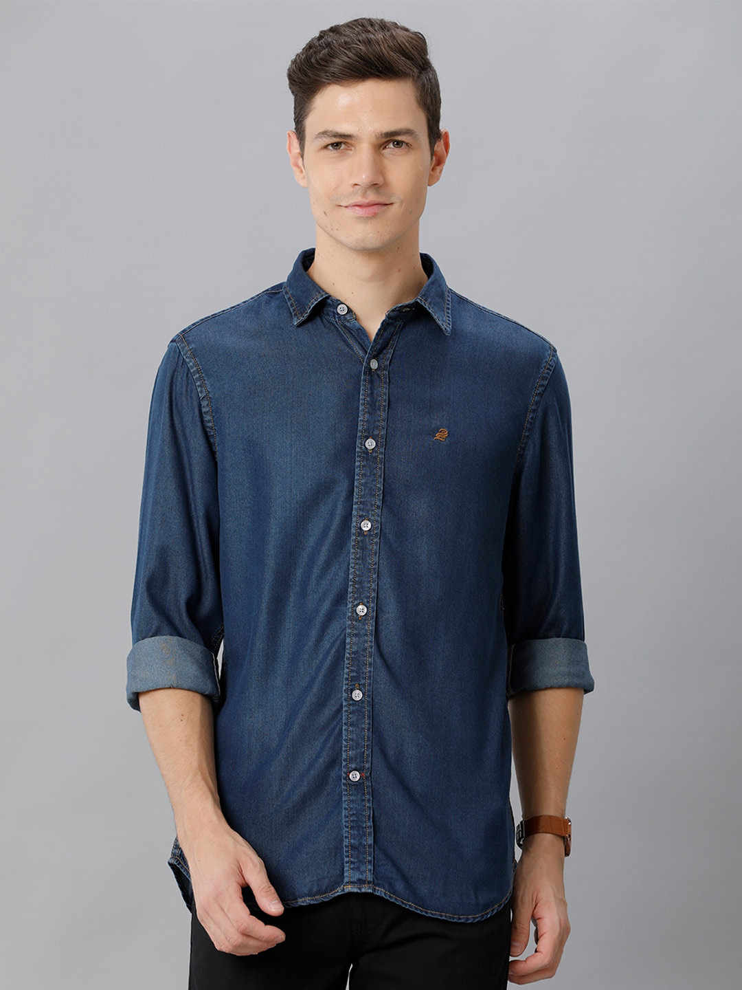 

Double Two Slim Fit Opaque Casual Shirt, Blue