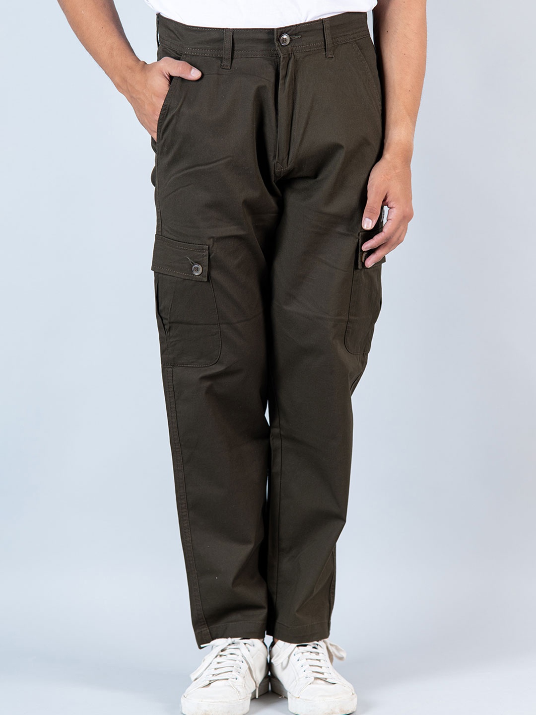 

Tistabene Men Relaxed Loose Fit Cargos Trousers, Olive