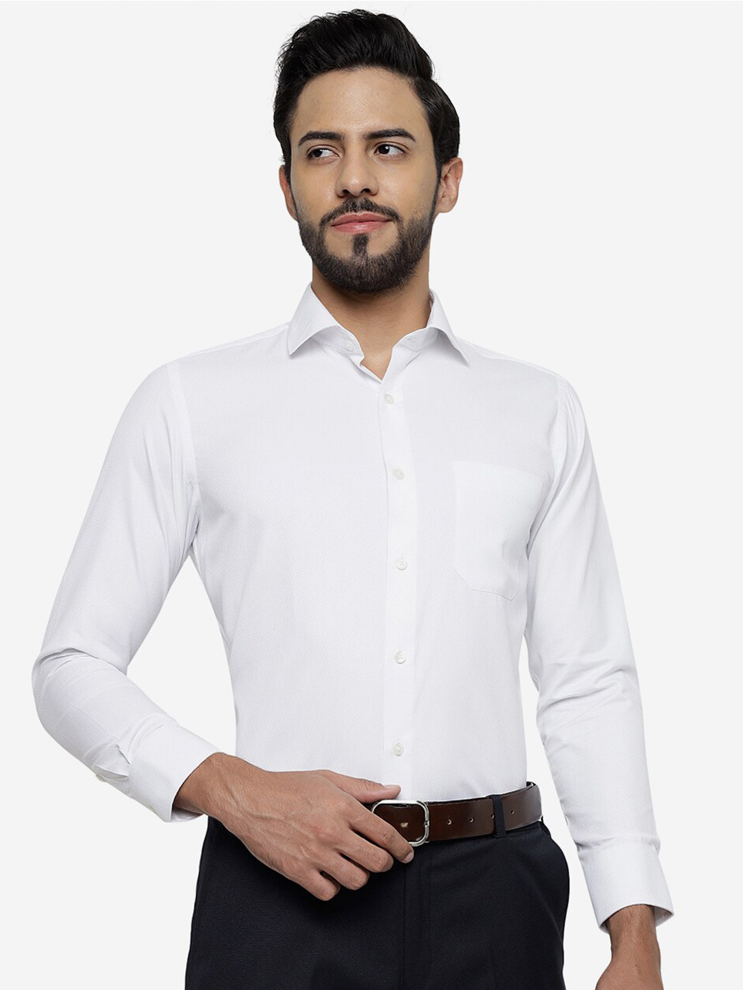 

Greenfibre Slim Fit Cotton Formal Shirt, White