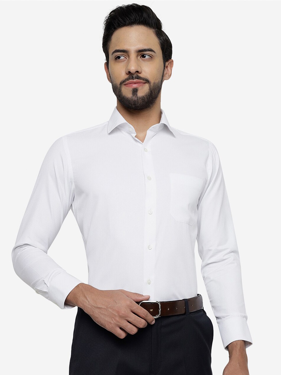 

Greenfibre Slim Fit Cotton Formal Shirt, White