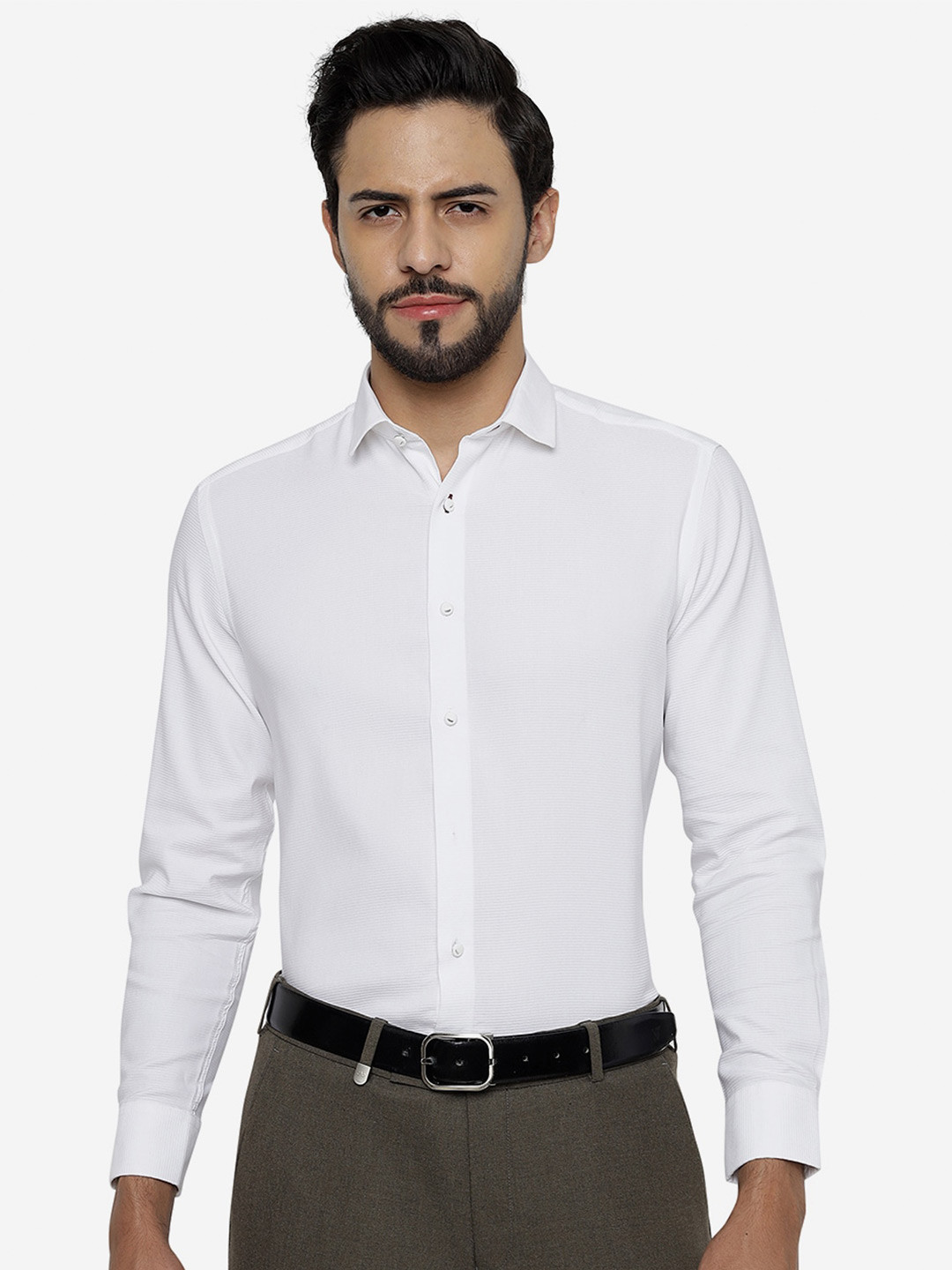 

Greenfibre Slim Fit Cotton Formal Shirt, White