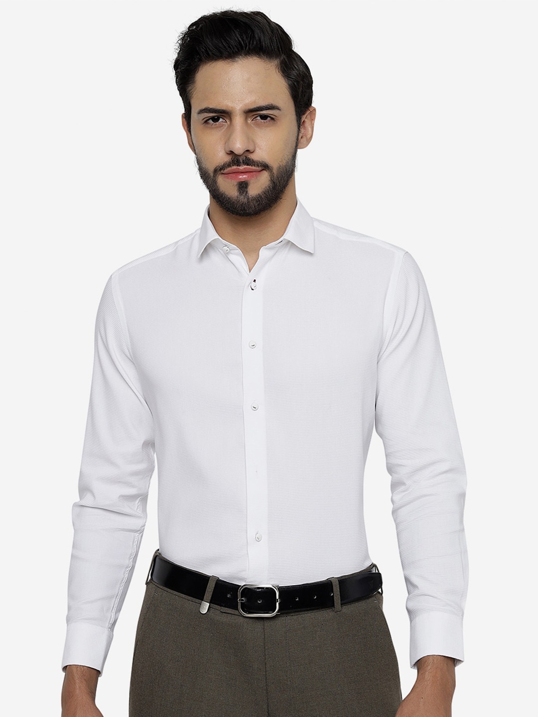 

Greenfibre Slim Fit Cotton Formal Shirt, White