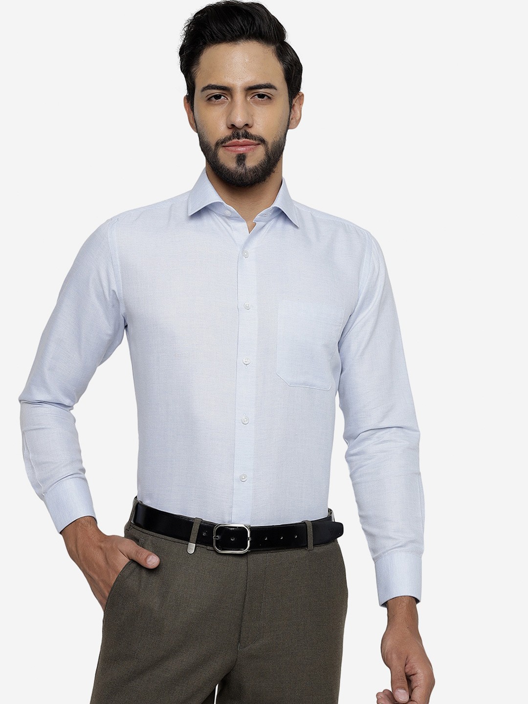 

Greenfibre Slim Fit Spread Collar Formal Shirt, Blue