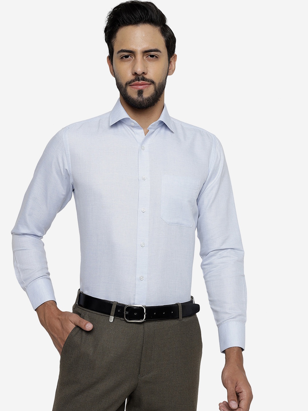 

Greenfibre Slim Fit Spread Collar Formal Shirt, Blue