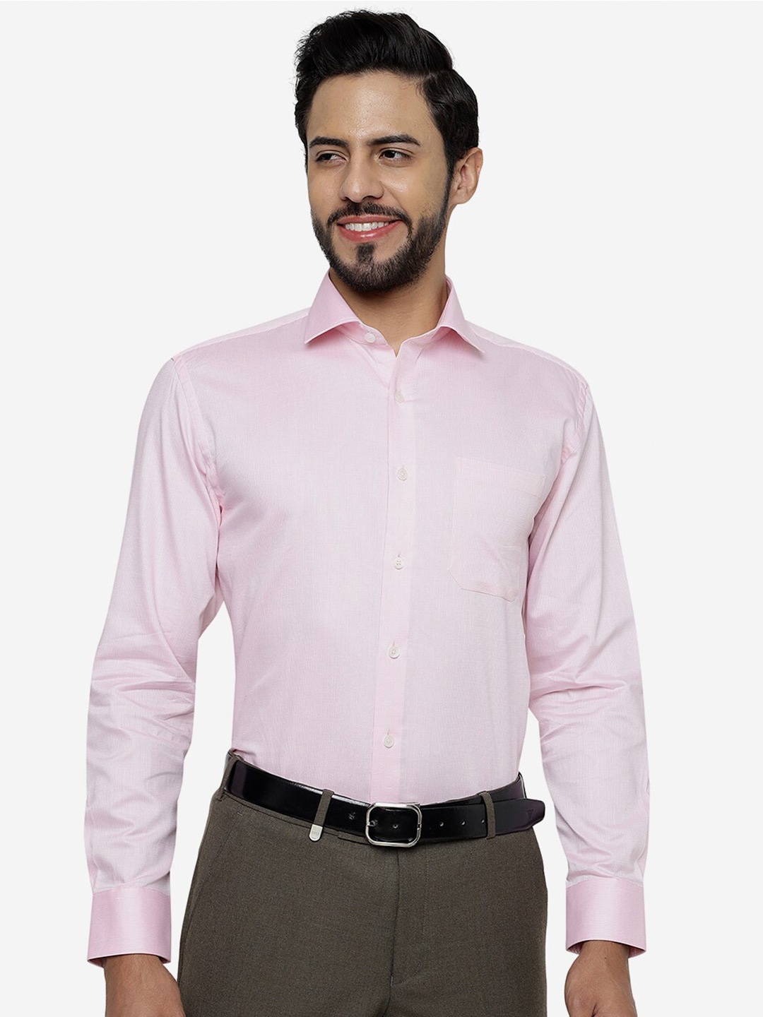 

JADE BLUE Pure Cotton Formal Shirt, Pink