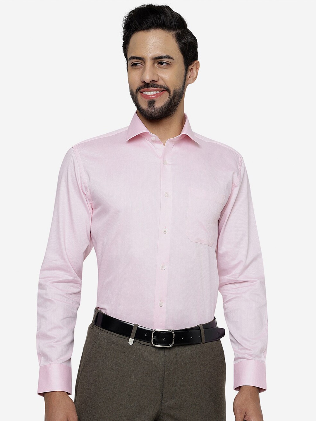 

JADE BLUE Pure Cotton Formal Shirt, Pink