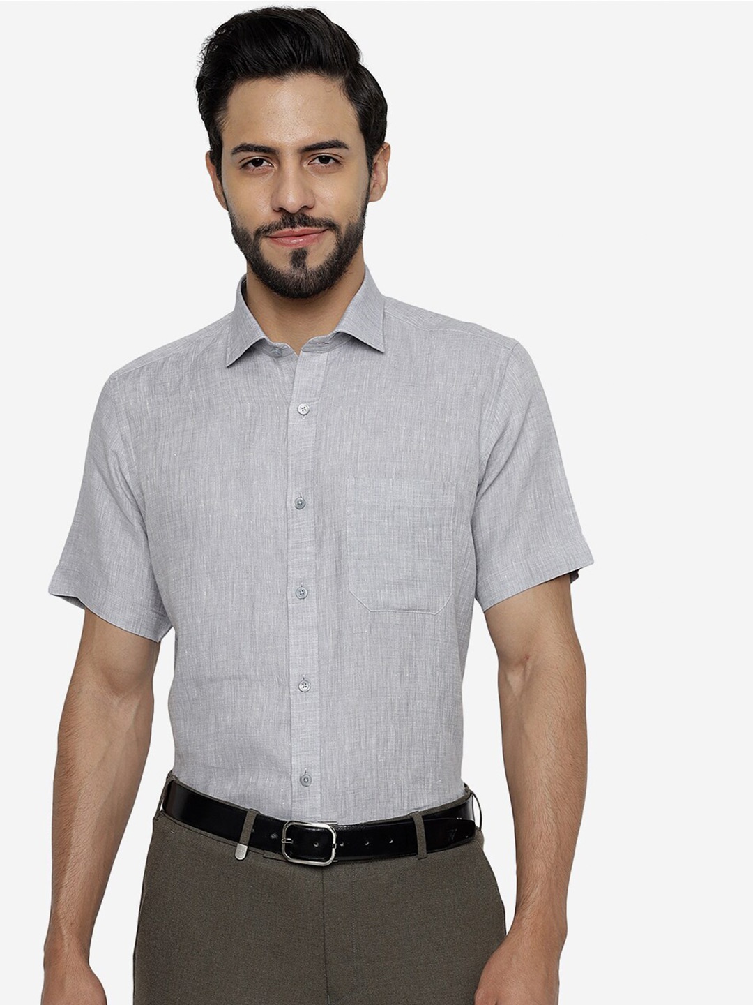 

JADE BLUE Pure Cotton Formal Shirt, Grey