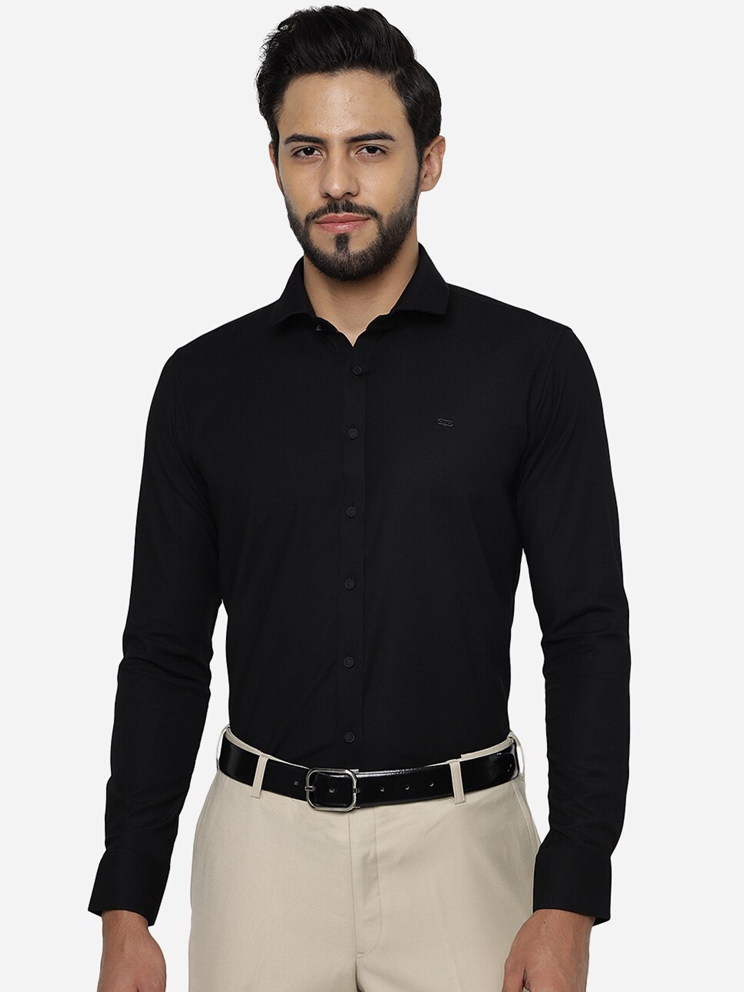 

JB STUDIO Slim Fit Pure Cotton Shirt, Black