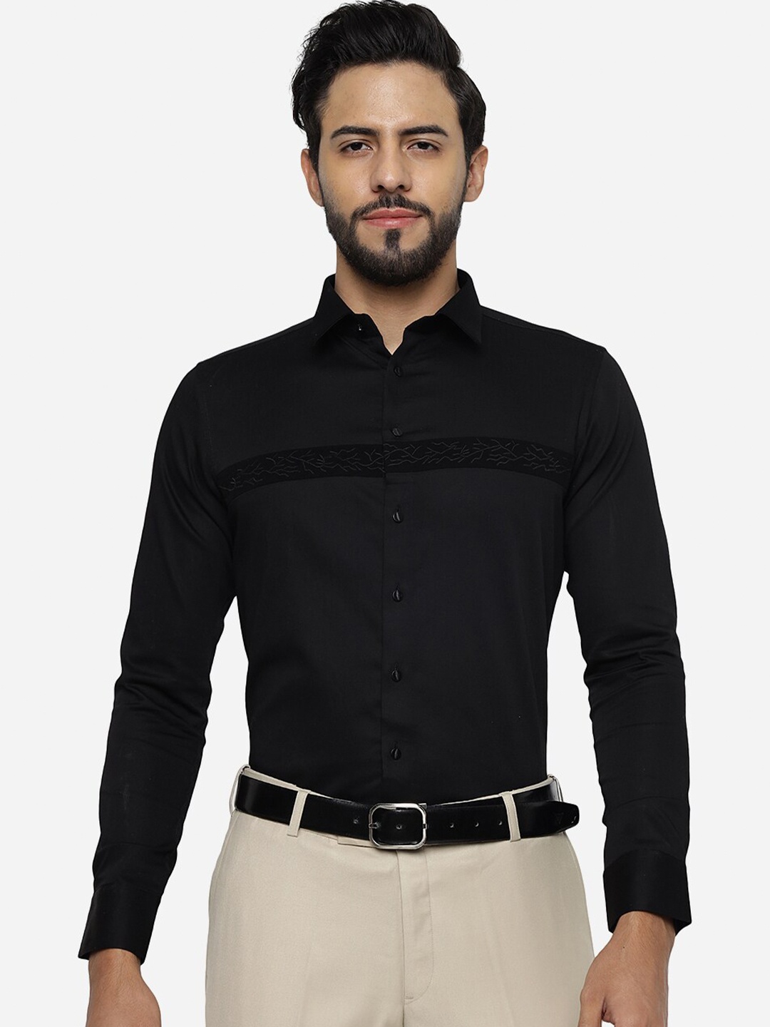 

JB STUDIO Slim Fit Pure Cotton Formal Shirt, Black