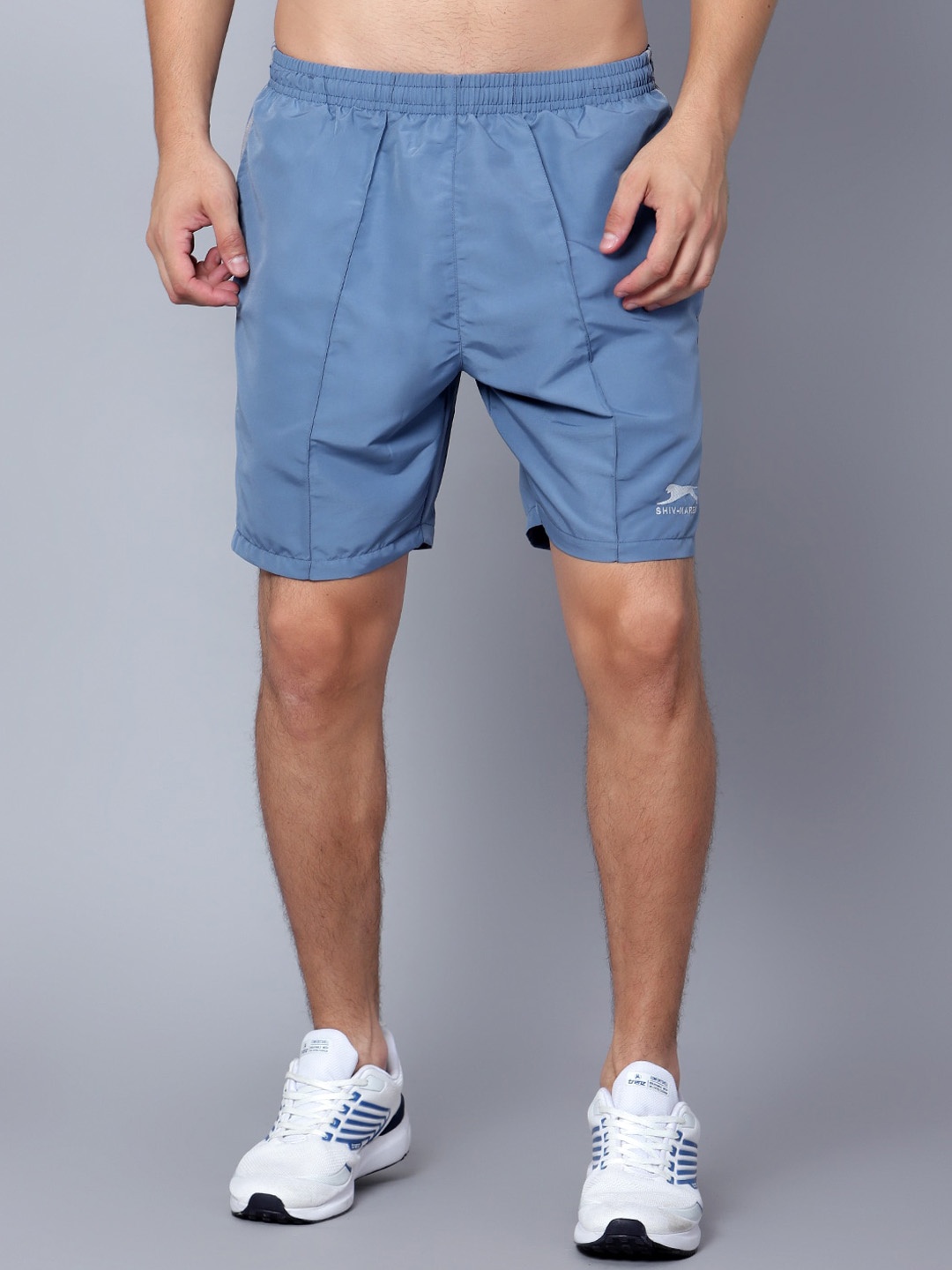 

Shiv Naresh Men Mid-Rise Running Sports Shorts, Blue