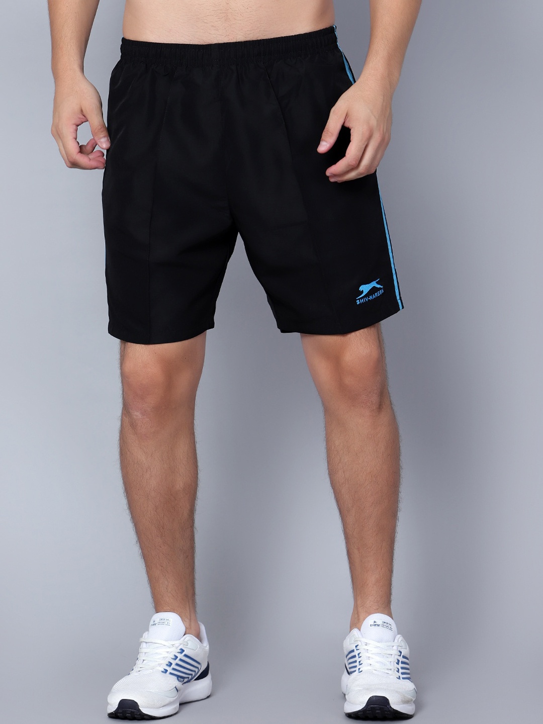 

Shiv Naresh Men Mid-Rise Running Sports Shorts, Black