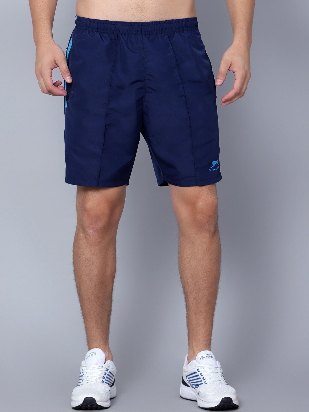 

Shiv Naresh Men Mid-Rise Running Sports Shorts, Blue