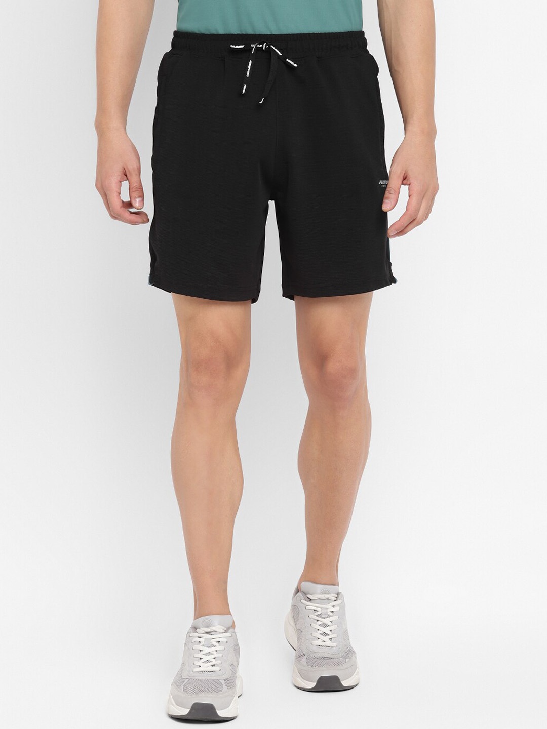 

FURO by Red Chief Men Mid-Rise Training or Gym Sports Shorts, Black