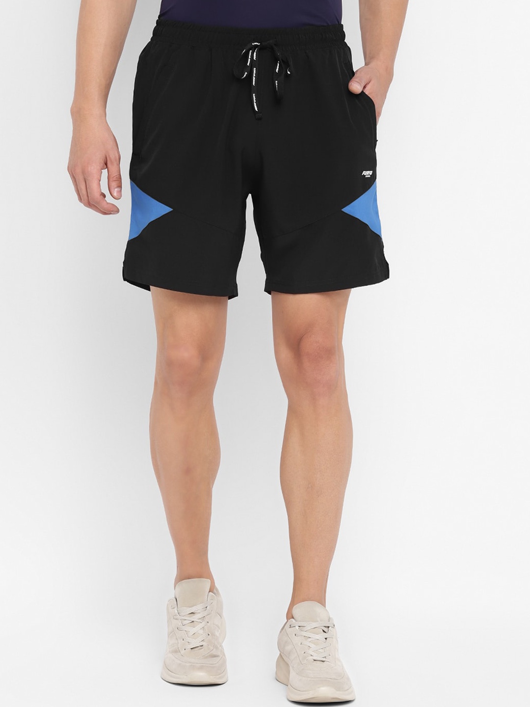 

FURO by Red Chief Men Mid-Rise Training or Gym Sports Shorts, Black