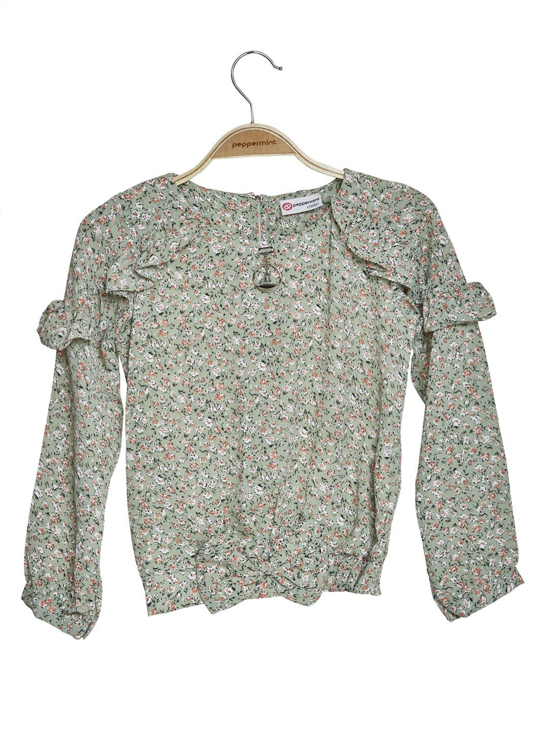 

Peppermint Girls Floral Print Top, Olive