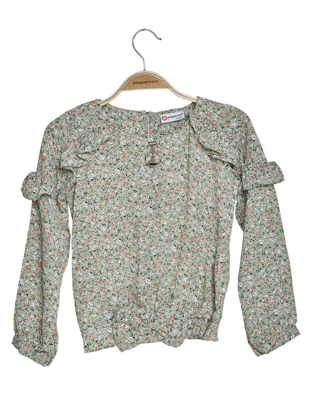 

Peppermint Girls Floral Print Top, Olive