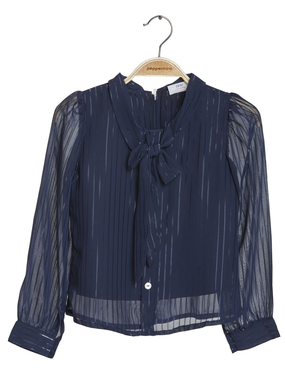 

Peppermint Girls Striped Shirt Style Top, Navy blue