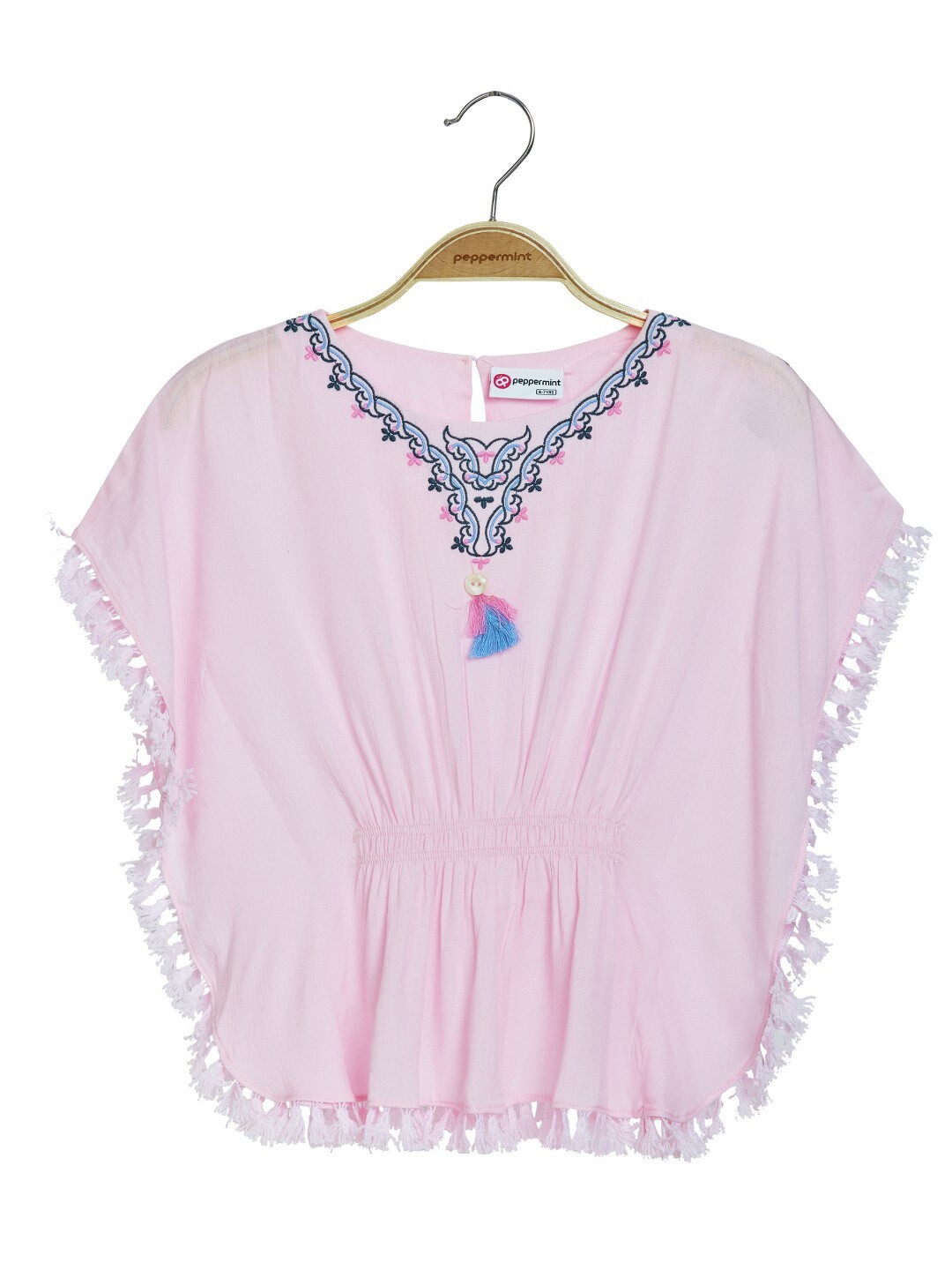 

Peppermint Girls Batwing Sleeves Crepe Kaftan Top, Pink