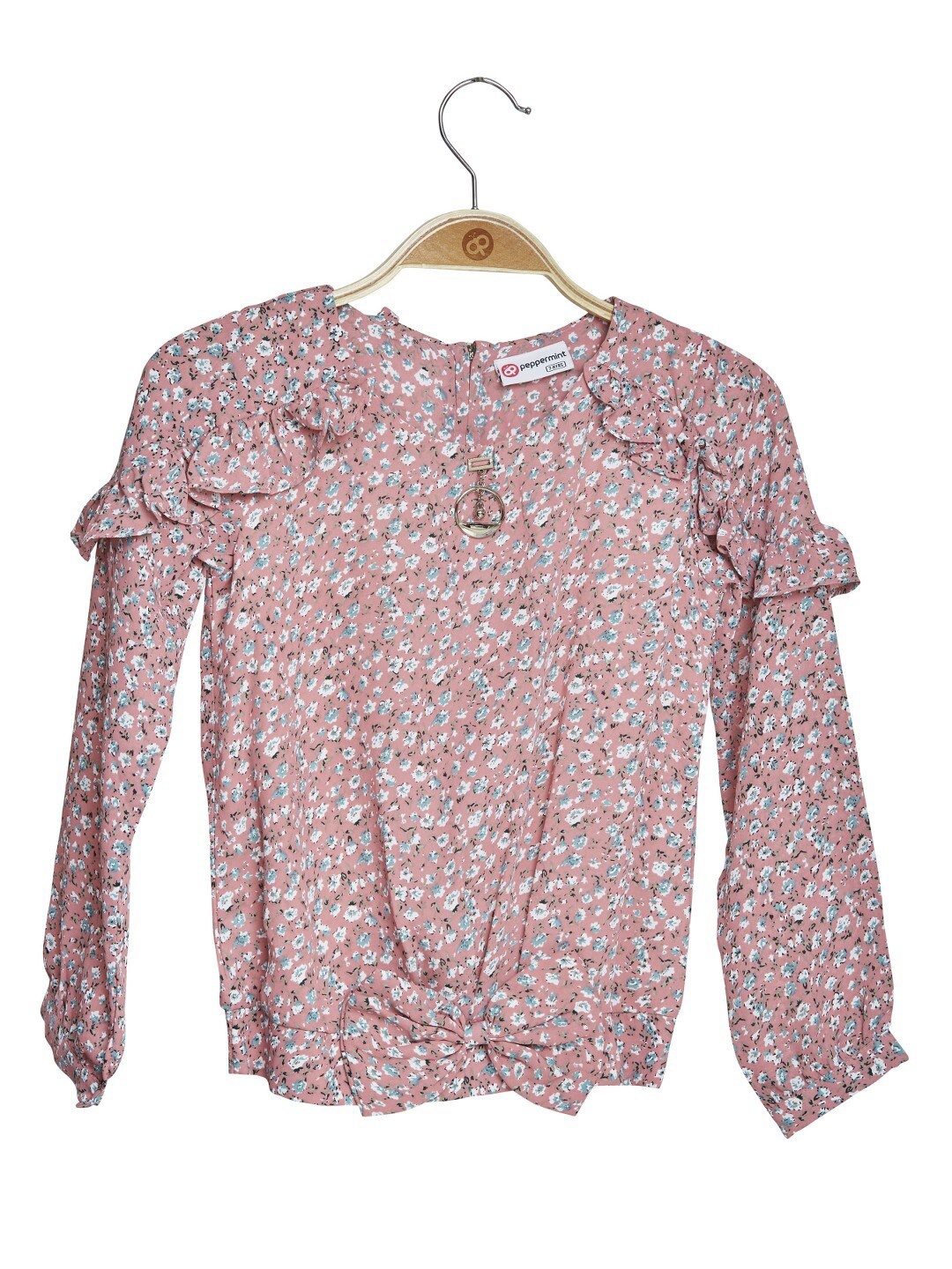 

Peppermint Floral Printed Puff Sleeves Top, Pink