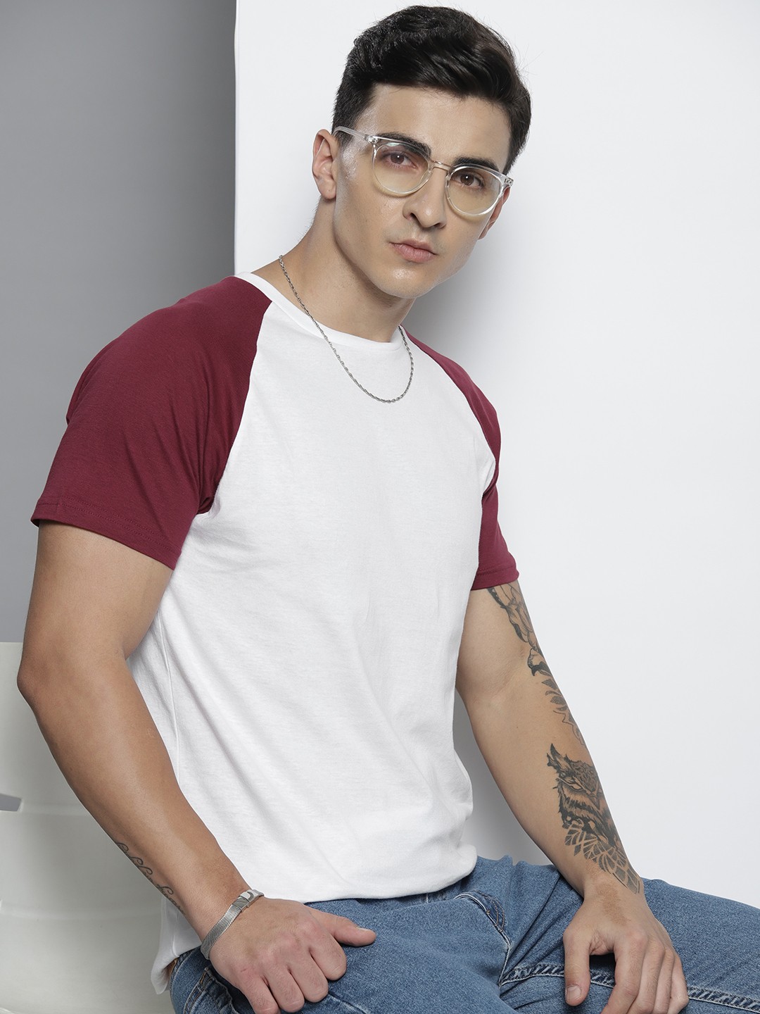 

BRAVE SOUL Men Pure Cotton T-shirt, White