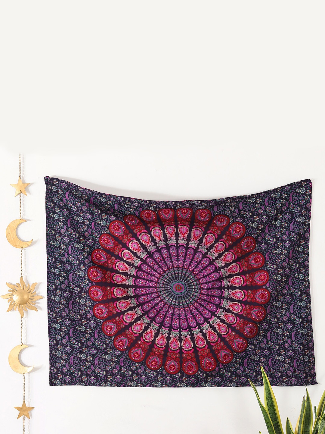 

HANDICRAFT PALACE Mandala Printed Cotton Poster Wall Hanging Tapestry, Purple