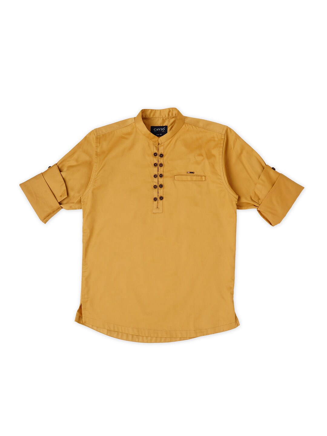

CAVIO Boys Mandarin Collar Comfort Opaque Casual Shirt, Gold