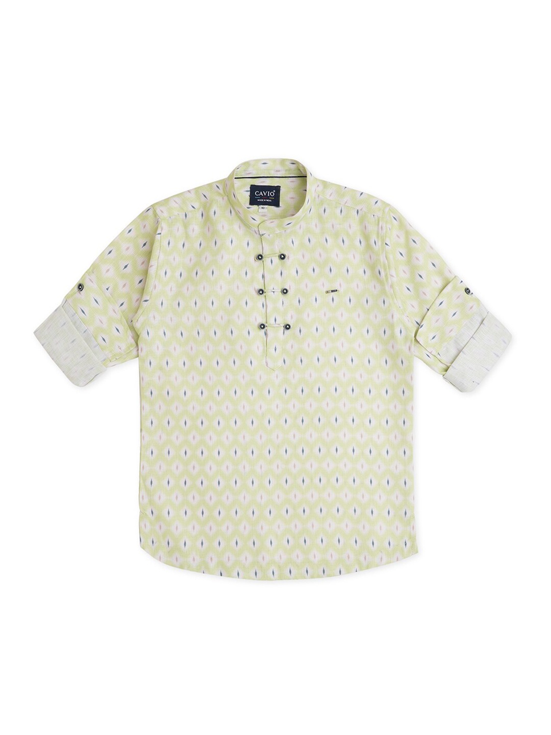 

CAVIO Boys Comfort Conversational Printed Pure Cotton Casual Shirt, Green