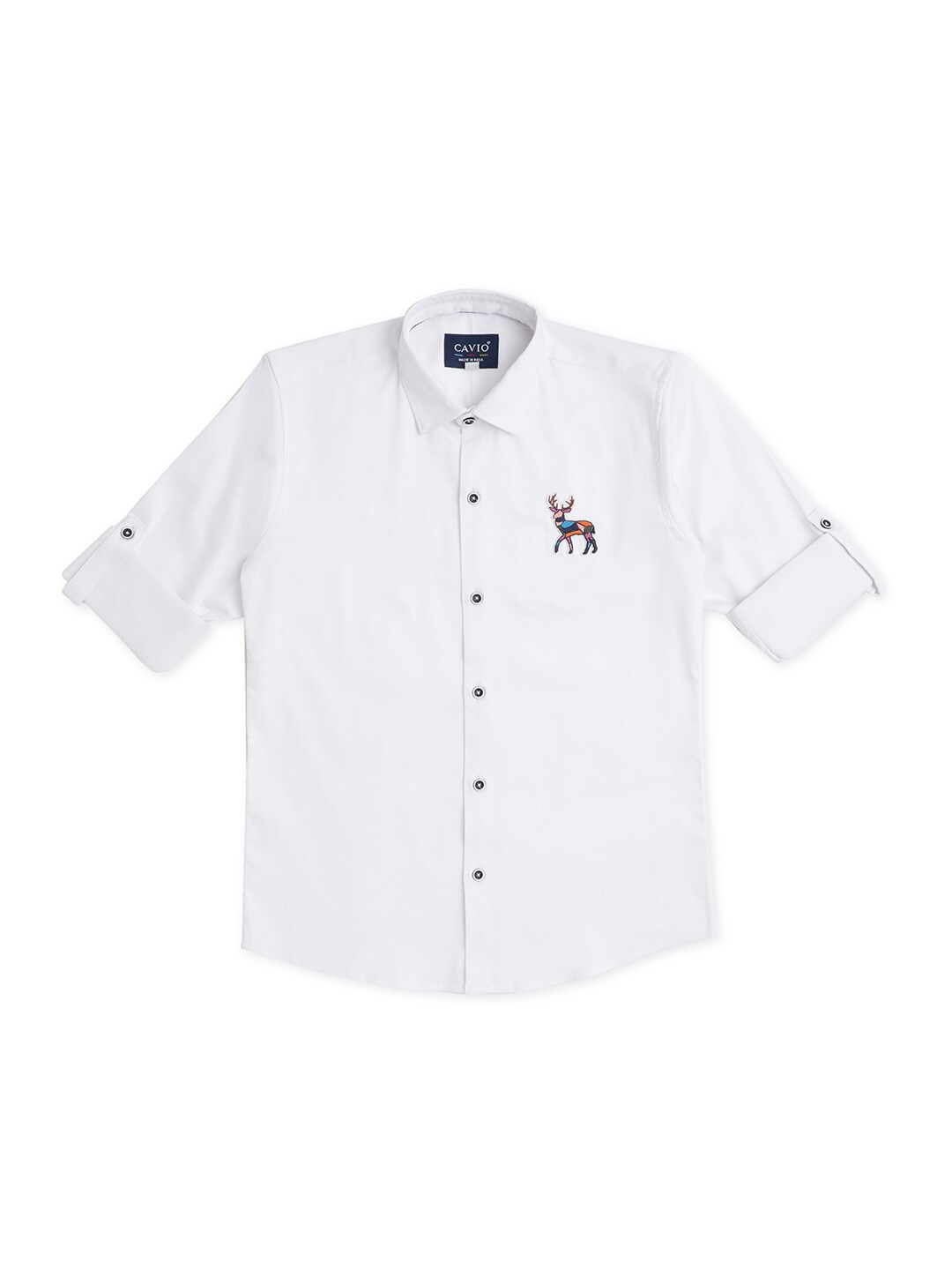 

CAVIO Boys Comfort Opaque Pure Cotton Casual Shirt, White