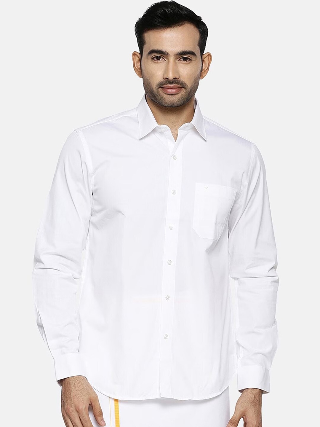 

Ramraj Classic Opaque Pure Cotton Casual Shirt, White